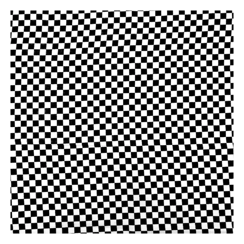 

LXAE 55x55cm Checkered Plaid Printed Square Neck Scarf Hair Band Turban Cotton Neckerchief Multi-Use Motorcycle Bandana Headwrap