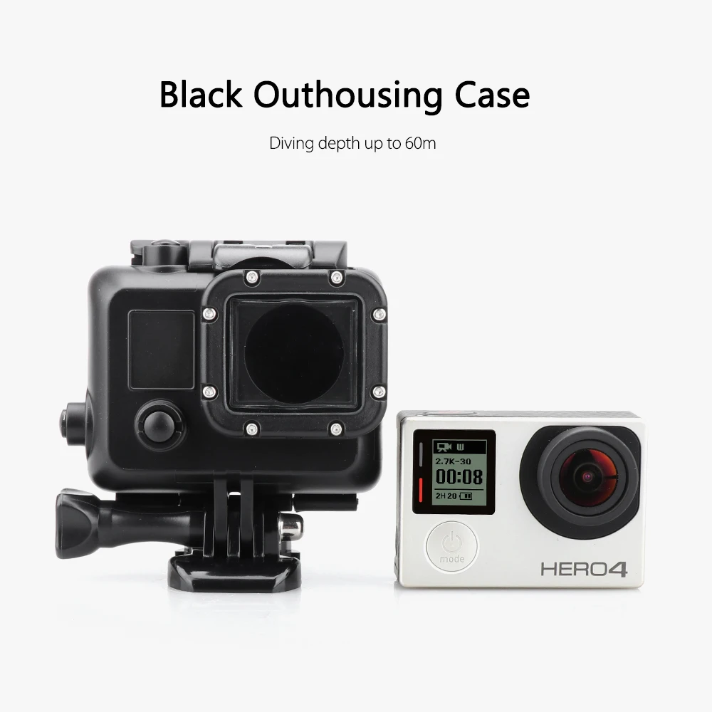 Vamson водонепроницаемый чехол для Go Pro Аксессуары камеры Gopro Hero 4 3 + черный Кронштейн