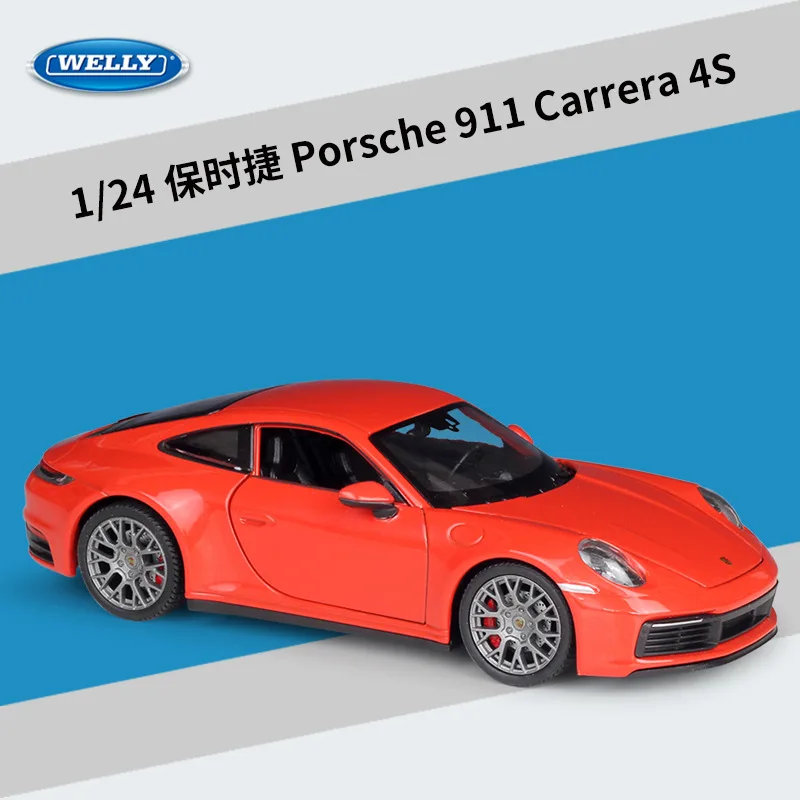 Welly литая модель автомобиля 1:24 Porsche 911 Carrera 4S имитатор металлическая из сплава