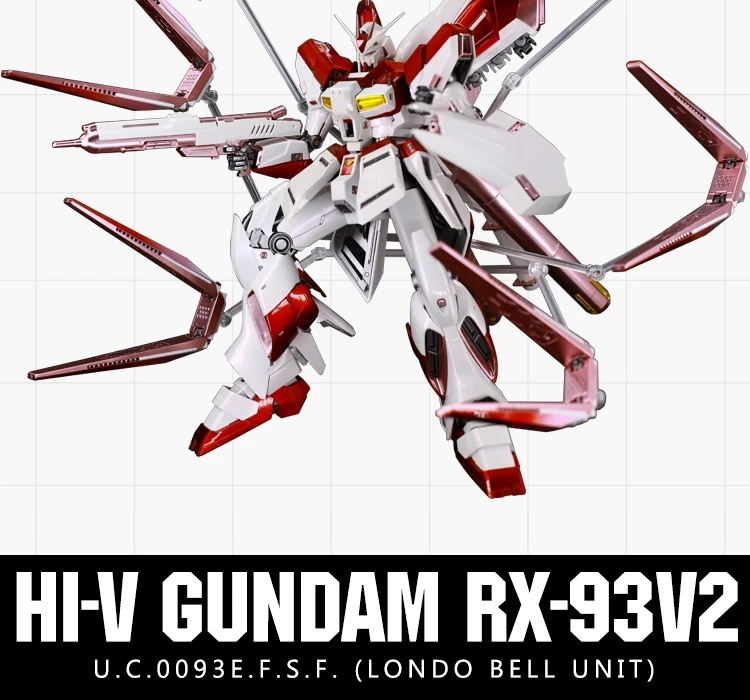 BANDAI MG 1/100 RX-93-V2 Hi-V-воина гундама панель с карточками модель Wandai металлический раскраска игрушки Фигурки