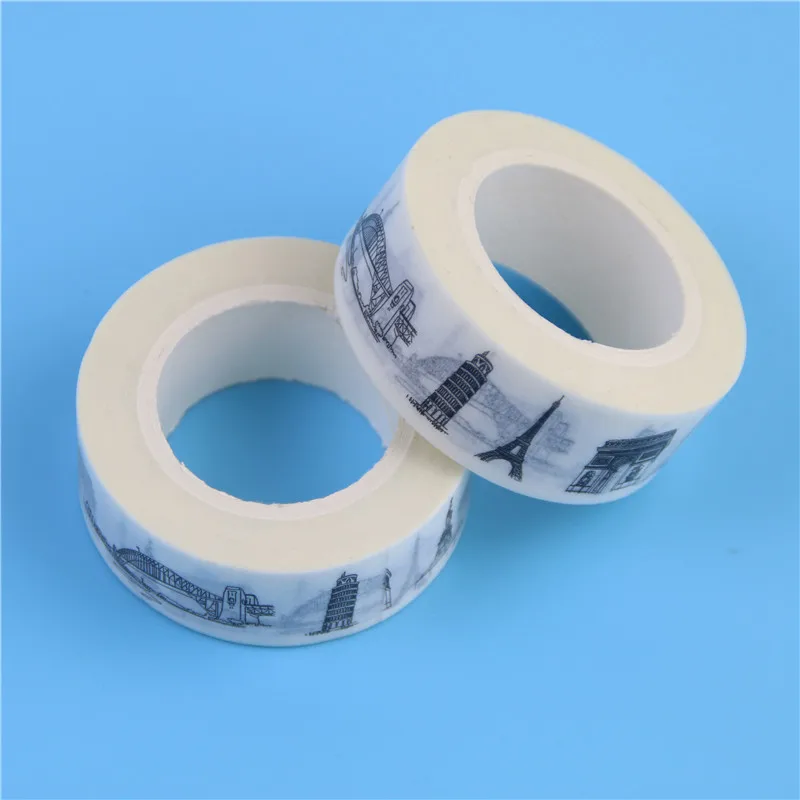 

1 Pcs New Sketched Paris Eiffel Tower Japanese Washi Tape Office Adhesive Tape Adesivo 15mm*10m Masking Tape Material Escolar