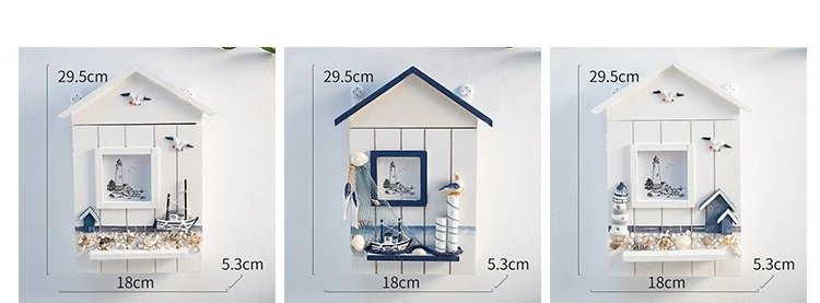 Креативный Средиземноморский стиль, твердый деревянный ящик под ключи для гостиной, коробка для ключей, шкаф, морская птица, морская башня, украшение, ключ для комнаты, коробка для хранения