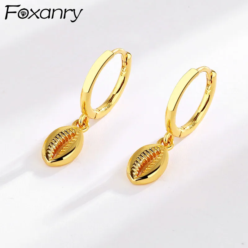 

Evimi Prevent Allergy 925 Standard Silver Hoop Earrings For Women Ear Buckle Simple Shell Design Trendy Elegant Party Jewelry