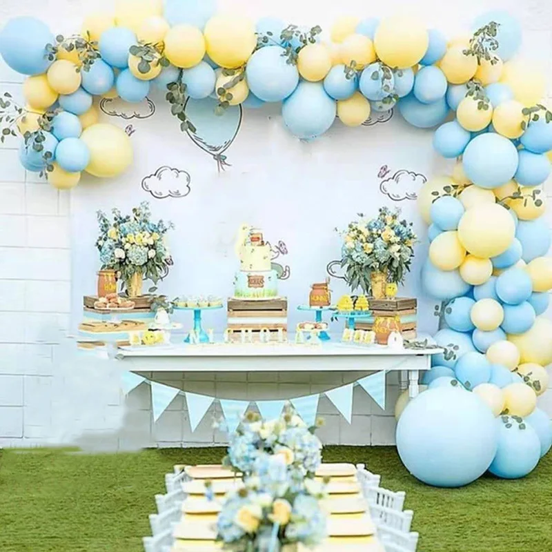 

1set Macaron Blue Yellow Balloon Garland DIY Pastel Globos Arch Kit Birthday Wedding Baby Shower Anniversary Party Decor