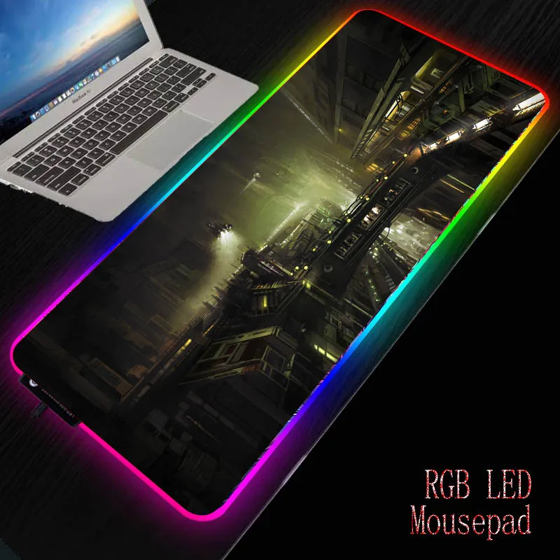 MRGBEST мост фантазия пейзаж игровой компьютер коврик для мыши RGB большой ПК