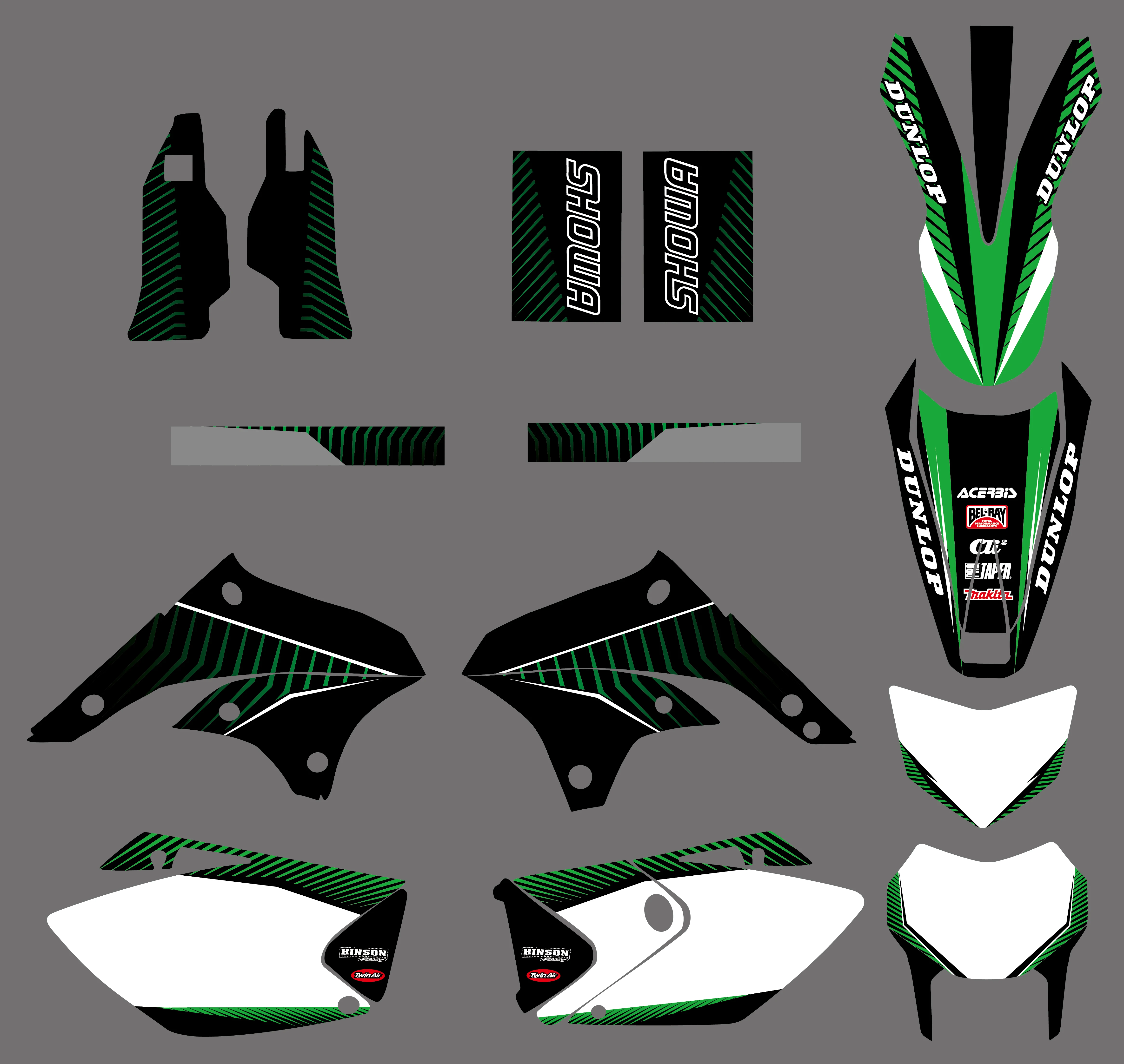 Графика и фоны мотоцикла команды наклейки Наборы наклеек подходят для Kawasaki KLX450 KLX