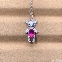 kjjeaxcmy fine jewelry 925 sterling silver inlaid natural pink topaz female miss girl woman pendant necklace classic