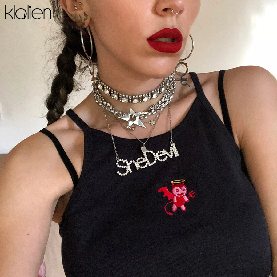 Женская майка с вышивкой kalien Летняя Повседневная Эластичная без бретелек