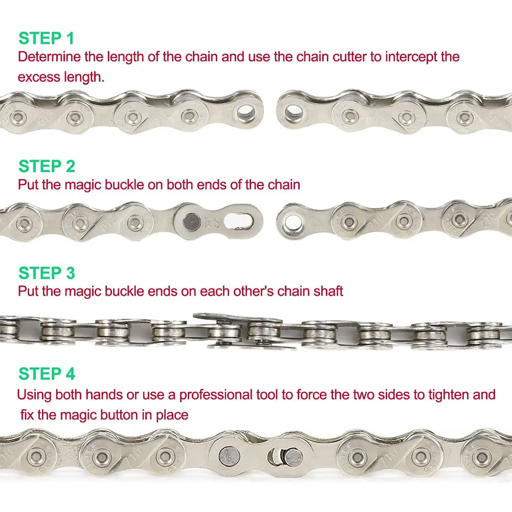 

MTB 10/30 Speed Bicycle Chain Bike Chain For Mountain Bike Road Bicycle Parts 116 Links Metal Bicycle Chain Quick Shift