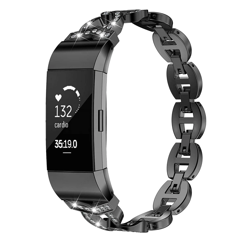 

Bling Bangle Bracelet For Fitbit Charge 4 Band Stainless Steel Strap For Charge 3 hr Watchbands Women