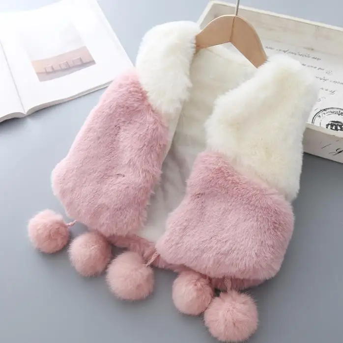 pink color Осенне-зимняя куртка для девочек модная одежда с мехом для девочек, детская верхняя одежда теплые ткани для малышей, Осеннее плотное пальто рождественское пальто - Цвет: pink color