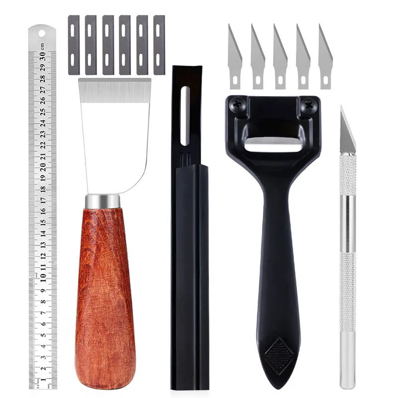 

New 1Set Leathercraft Tool Sets Hand Cutting Carving Tools And Other Leather Working Accessories