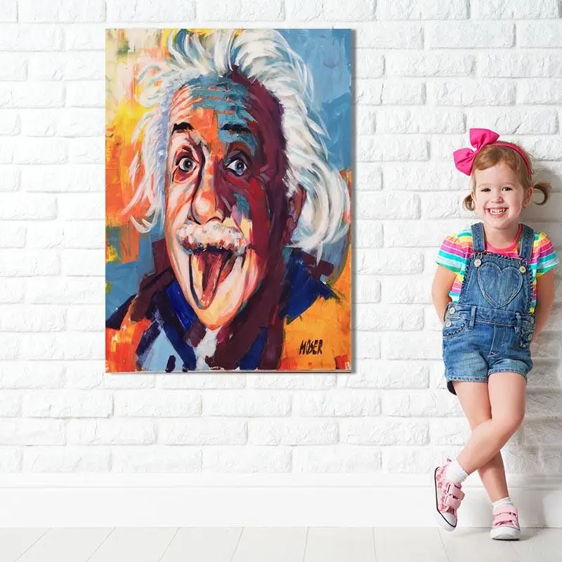 

Canvas Print Wall Art Painting Art Picture Einstein Painting Poster for Living Room Home Decor