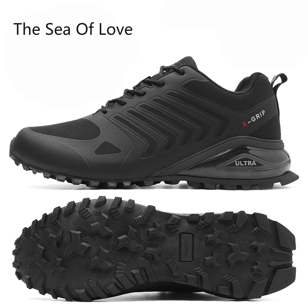 

2022 Men's Trail Running Shoes Waterproof Low Top Camping Lightweight Footwear Outdoor Trekking Non-Slip Walking Sneakers