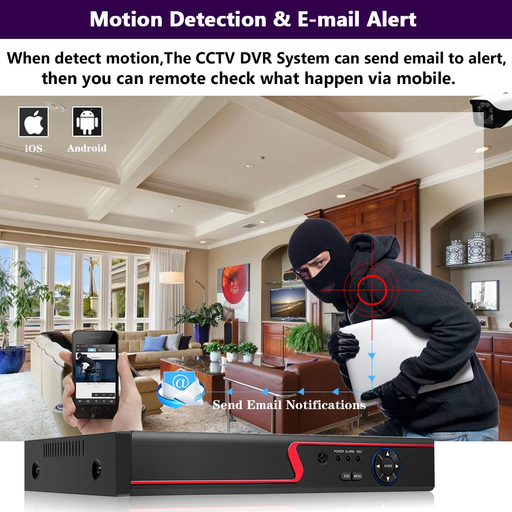 

5 in 1 4CH H.265+ 5MP AHD DVR Hybrid Video Recorder Support 5MP AHD Camera 3MP 4MP 5MP IP Camera CCTV Home Security System Onvif