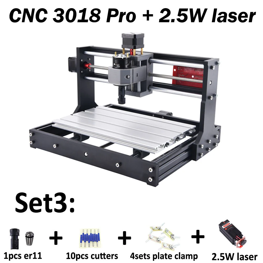 3018Pro with 2500MW CNC3018PRO с ER11, мини лазерная гравировальная машина, CNC3018 Pcb фрезерный станок, деревянный маршрутизатор, лазерная гравировка, cnc 3018, лучшая игрушка - Цвет: 3018Pro with 2500MW