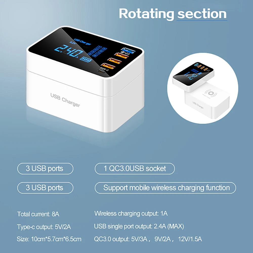 Быстрая зарядка 3 0 Type C USB зарядное устройство для iPhone адаптер QI Беспроводное
