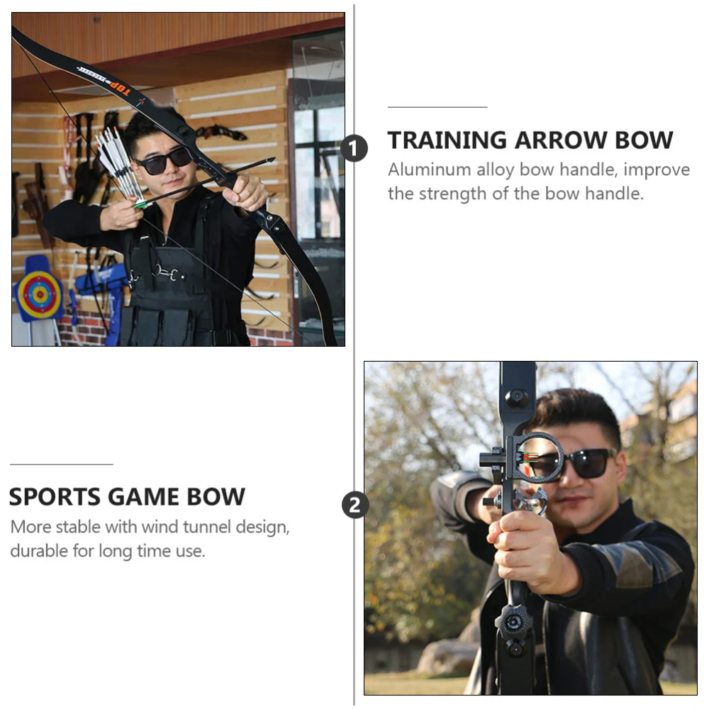 

1 Set of Metal Archery Bow Rudimental Bow Set Recurve Arrow Bow for Training