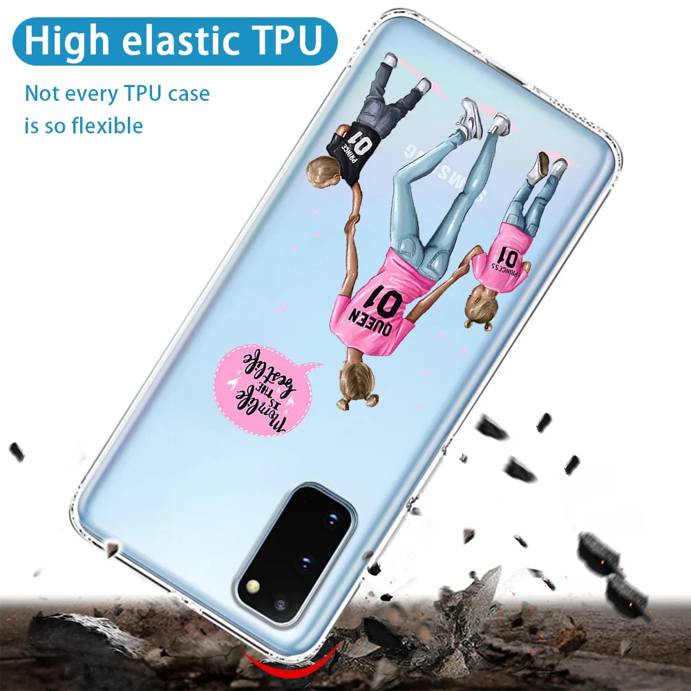 Super Mom Girl Case For Samsung Galaxy S21 A50 S10 A51 A71 A70 A20E A21S S9 S8 S20 Plus Ultra NOTE 20 10 9 8 Plus Soft TPU Funda