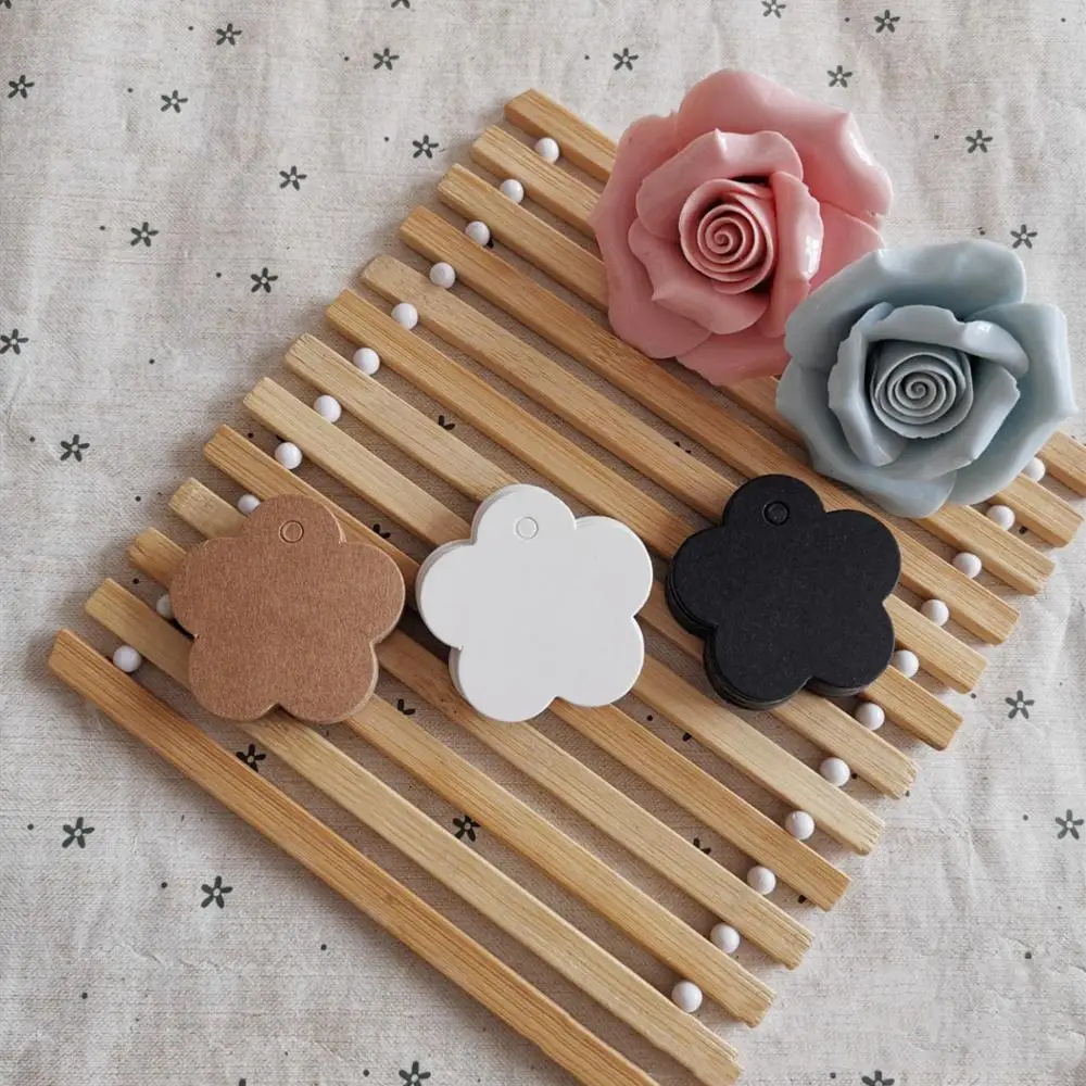 100 шт пустые коричневые крафт бумажные этикетки сливы белые черные открытки