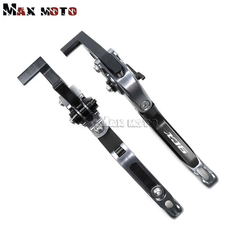 For YAMAHA XJ6 DIVERSION 2009-2015 10 11 12 13 14 Motorcycle Accessories Folding Extendable Brake Clutch Levers Gray Logo | Автомобили и