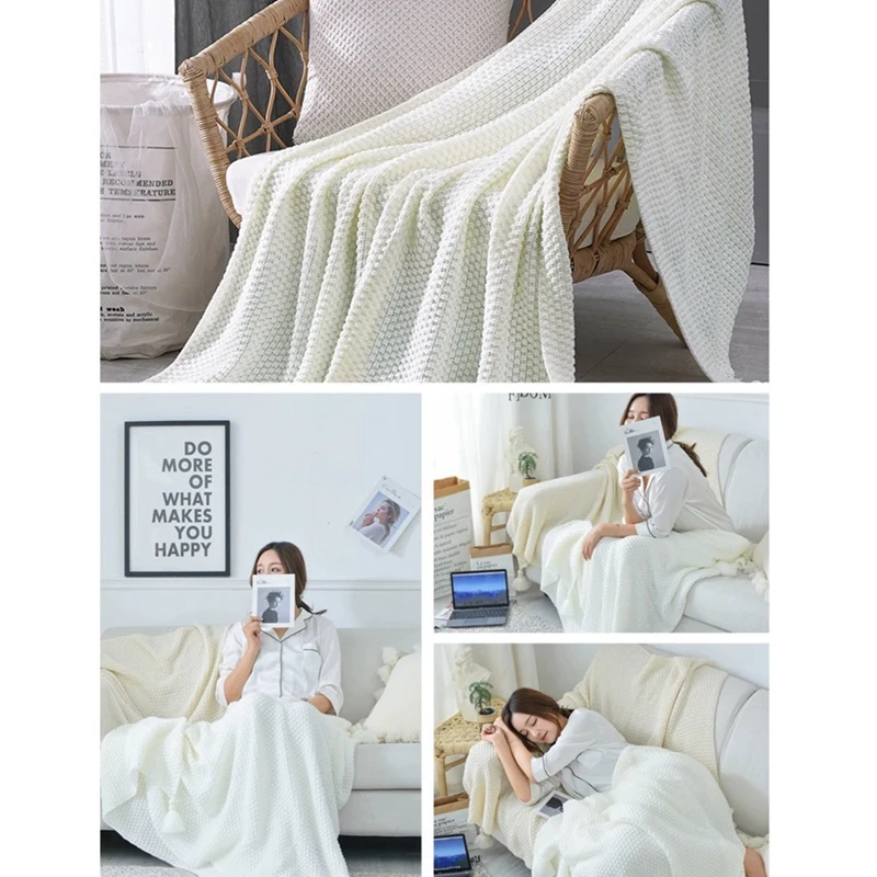 

Nordic Sofa Blanket,Cover Blanket for Office,Siesta Shawl Blanket,Knitted Wool Blanket,Air Conditioning Blanket