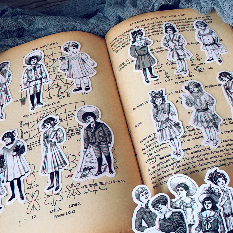 17Pcs/Pack Diary Vintage Black White Young Vellum Sticker DIY Craft Scrapbooking Album Junk Journal Planner Decorative Stickers | Дом и сад