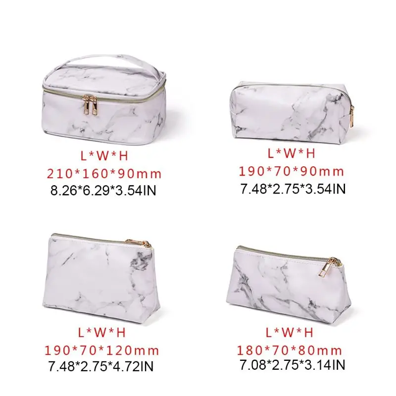 

Women Lady Travel Marble Makeup Bag Multifunctional Cosmetic Pouch Purse Casual Storage Organizer