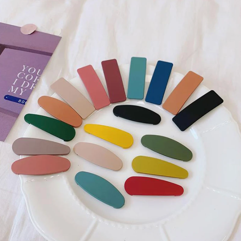 

Popular Wild Candy Color Barrettes Cute Charming Bangs Hair Buckle Fashion Simple Hairpins Female