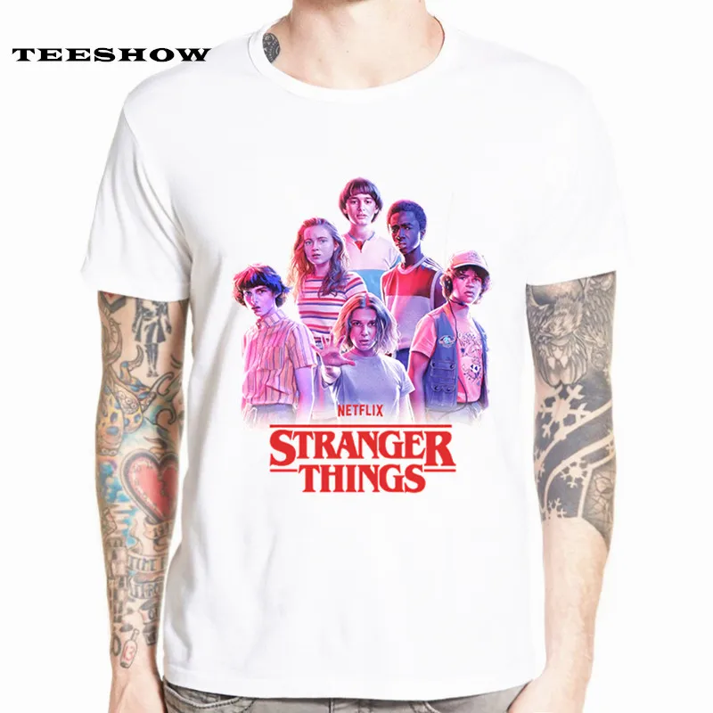 Новое поступление Harajuku странные вещи Футболка мужская забавная белая футболка с