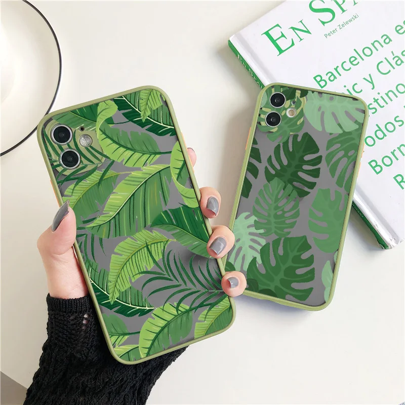 Palm tree Leaves Plant Flower Phone Case for iphone 11 12 13 14 Pro Max 7 8 Plus SE2 X XR XS MAX Back Shockproof Cover Fundas