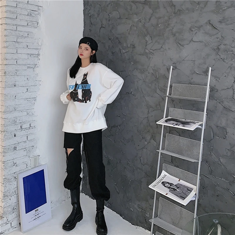 

Women's Round Neck Street Style Printed Thin Tops One Size