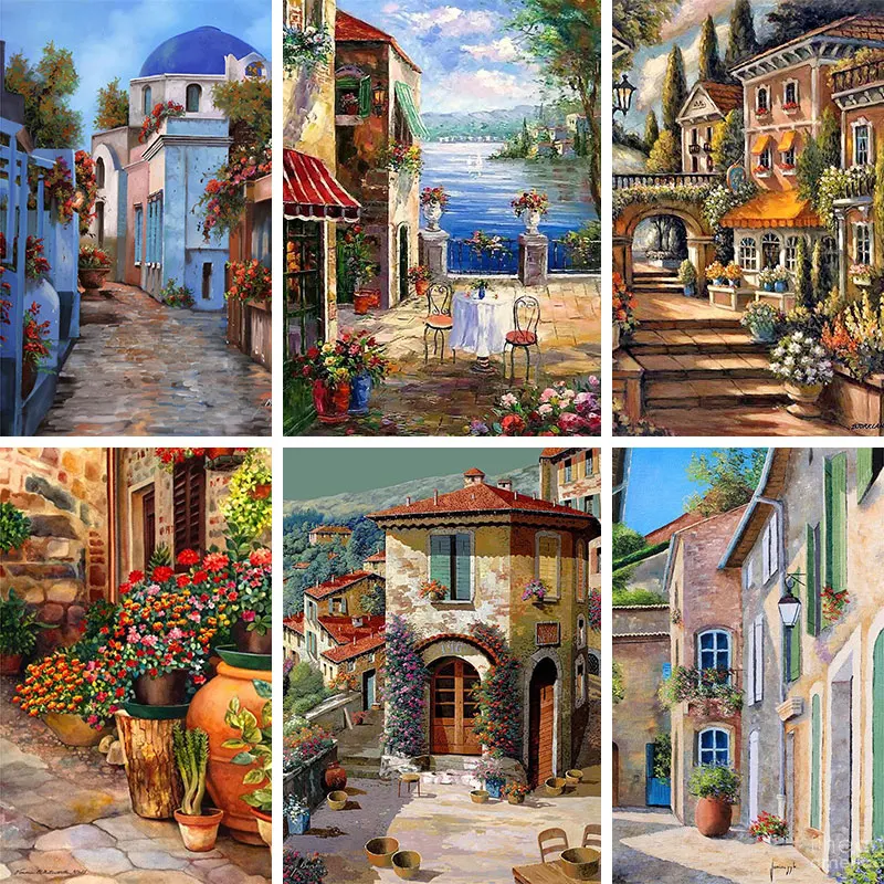 Распродажа 5D картина из страз вилла уличная вышивка крестиком своими руками