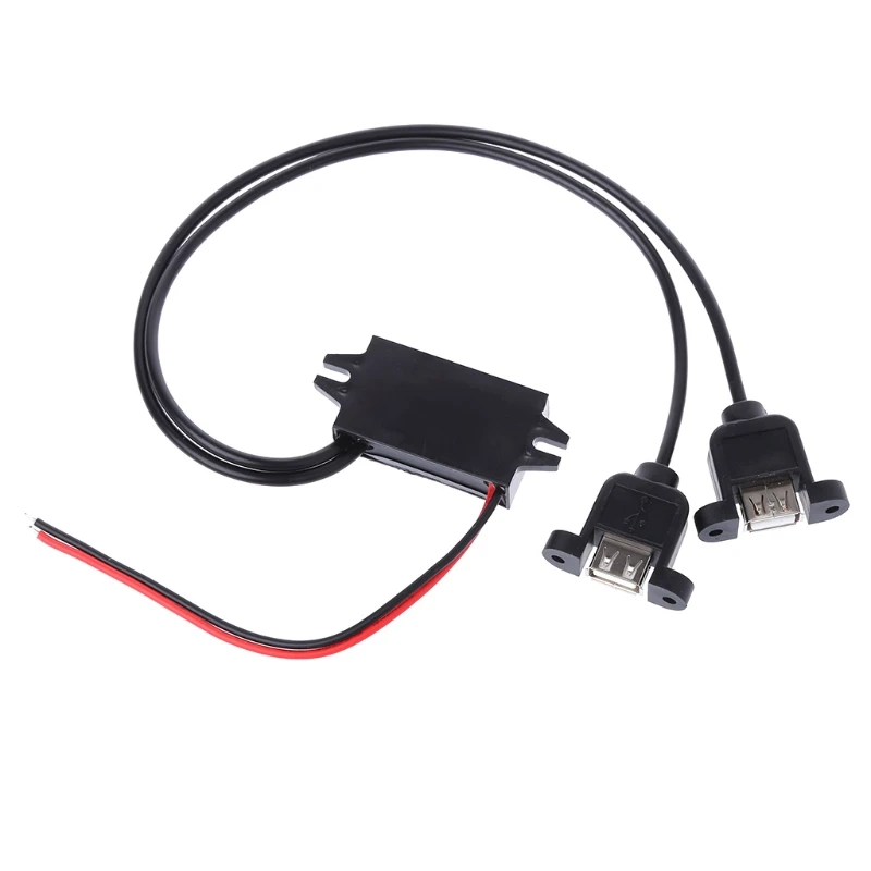 Car DC 12V to 5V 3A 15W Dual USB Charger Converter Module Cable Power Adapter | Автомобили и мотоциклы