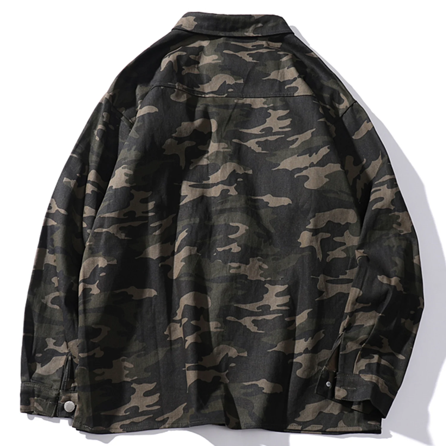 Aelfric Eden Camouflage Military Mens Shirts 2019 Autumn Harajuku Hip Hop Casual Cotton Male Tops Outwear Streetwear Long Sleeve | Мужская