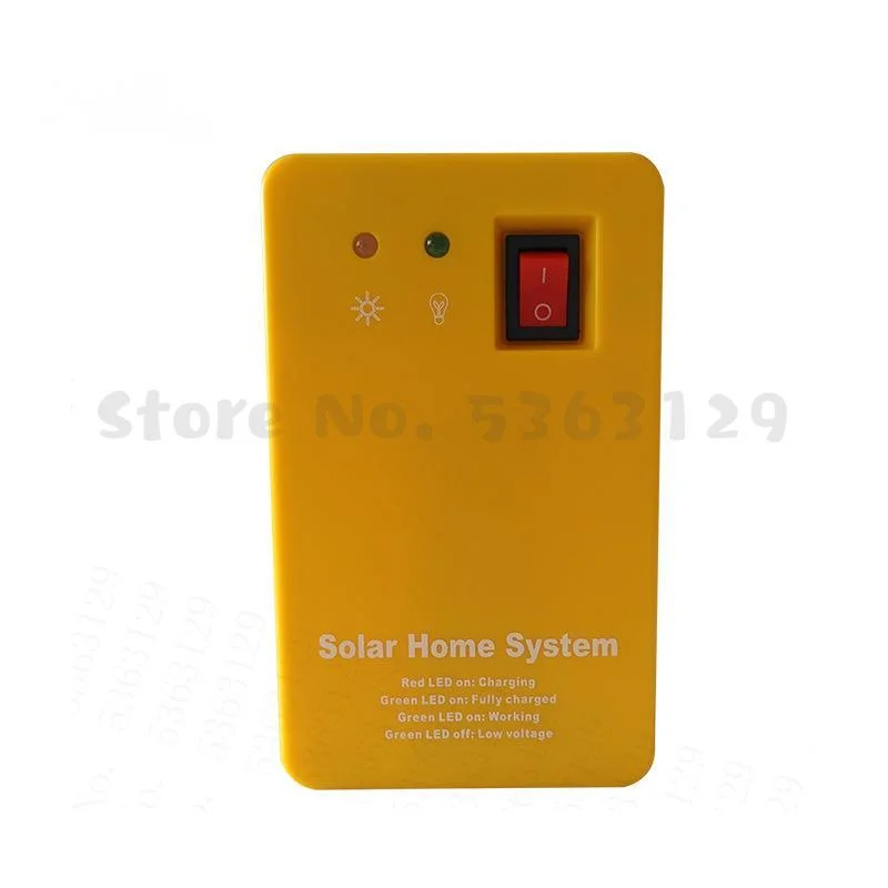 

3W Solar Panel Emergency Light Kit, Solar Generator 4 Heads USB Charger Cable with 2 LED Light Bulb for Outdoor Camping