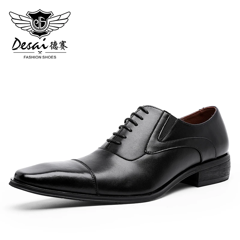 New design Black DESAI/лоферы с кисточками в итальянском стиле; повседневные мужские лоферы без шнуровки; обувь для свадебной вечеринки; мужская кожаная обувь; цвет черный, коричневый; - Цвет: New design Black