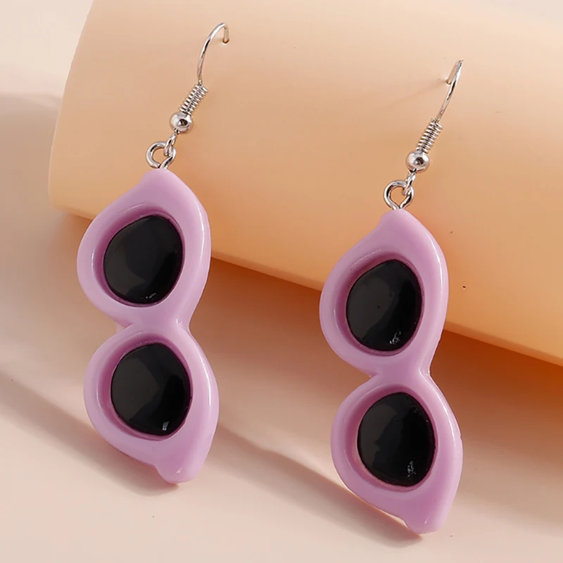 

2022 Cute Summer Resin Sunglasses Earrings Drop Earring Diy Trendy Style Women Girl Jewelry Lovely Glasses Dangle shipping