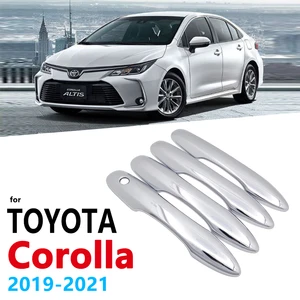 chrome handles cover trim for toyota corolla auris e210 2019 2020 2021 car accessories stickers auto styling handle 210 free global shipping