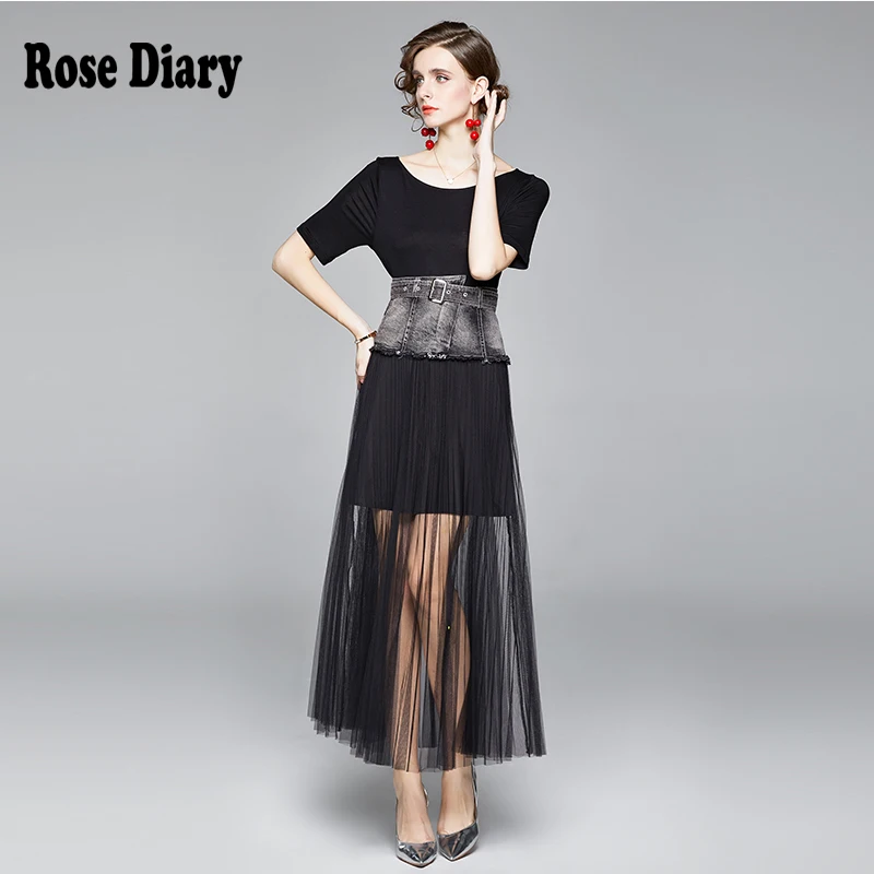 Повседневные Черные Сетчатые прозрачные вечерние платья roседиари летнее черное