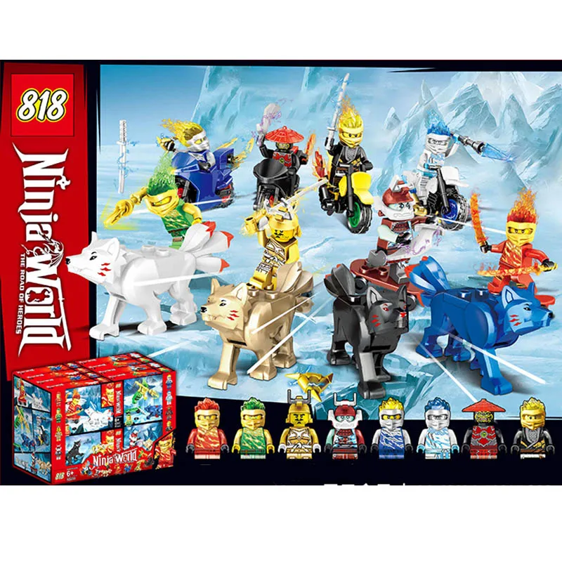 8 шт. LegoINGlys ninjagoo модель Минифигурки строительные блоки фигурки Kai jay Cole Zane Lloyd