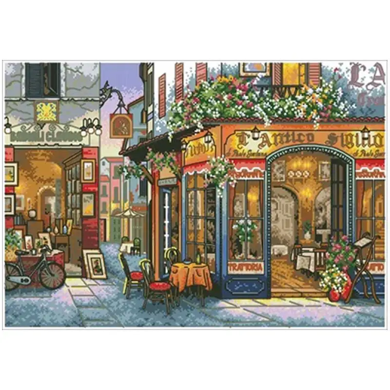 

European Bistro patterns Counted Cross Stitch 11CT 14CT 18CT DIY wholesale Chinese Cross Stitch Kits Embroidery Needlework Sets