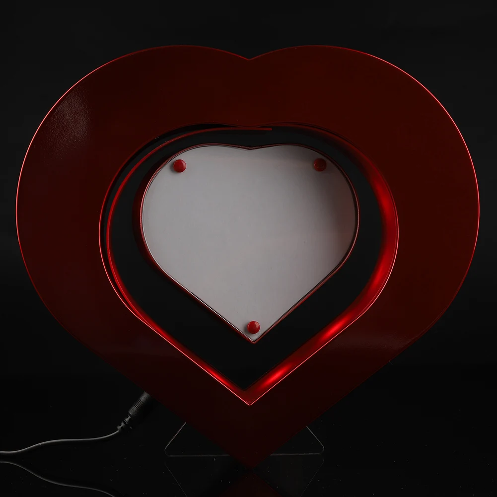 Светодиодная красная в форме Сердца магнитная левитационная фоторамка домашний