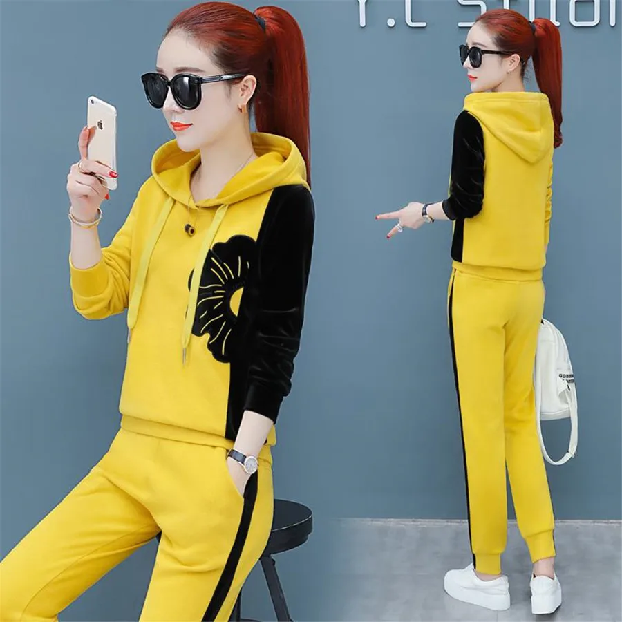 Женский костюм большого размера 5XL осенне зимний для отдыха из двух предметов