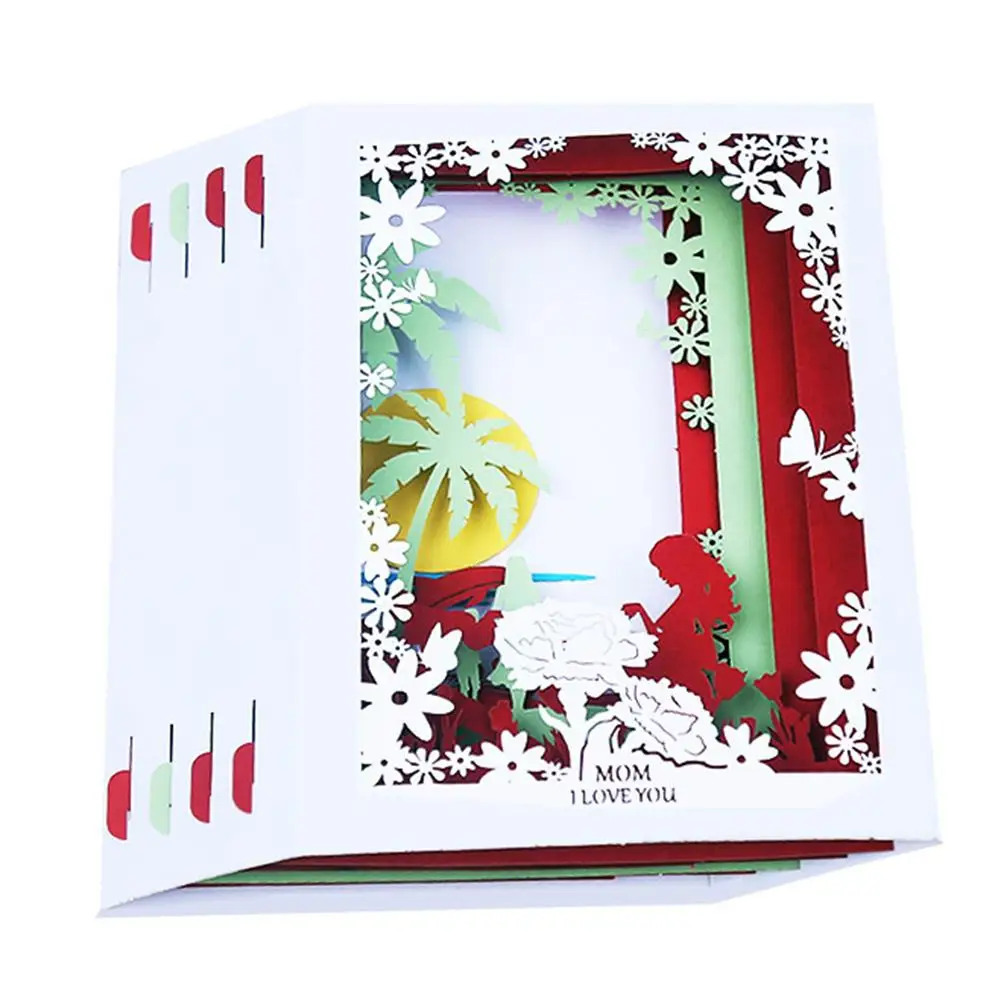 3D ручной работы полые резные мама детская поздравительная открытка День