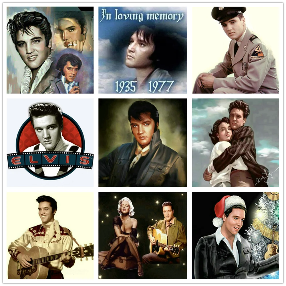 Новый 9 стиль квадратная/Круглая Полная алмазная живопись Элвиса diy 5d мозаика