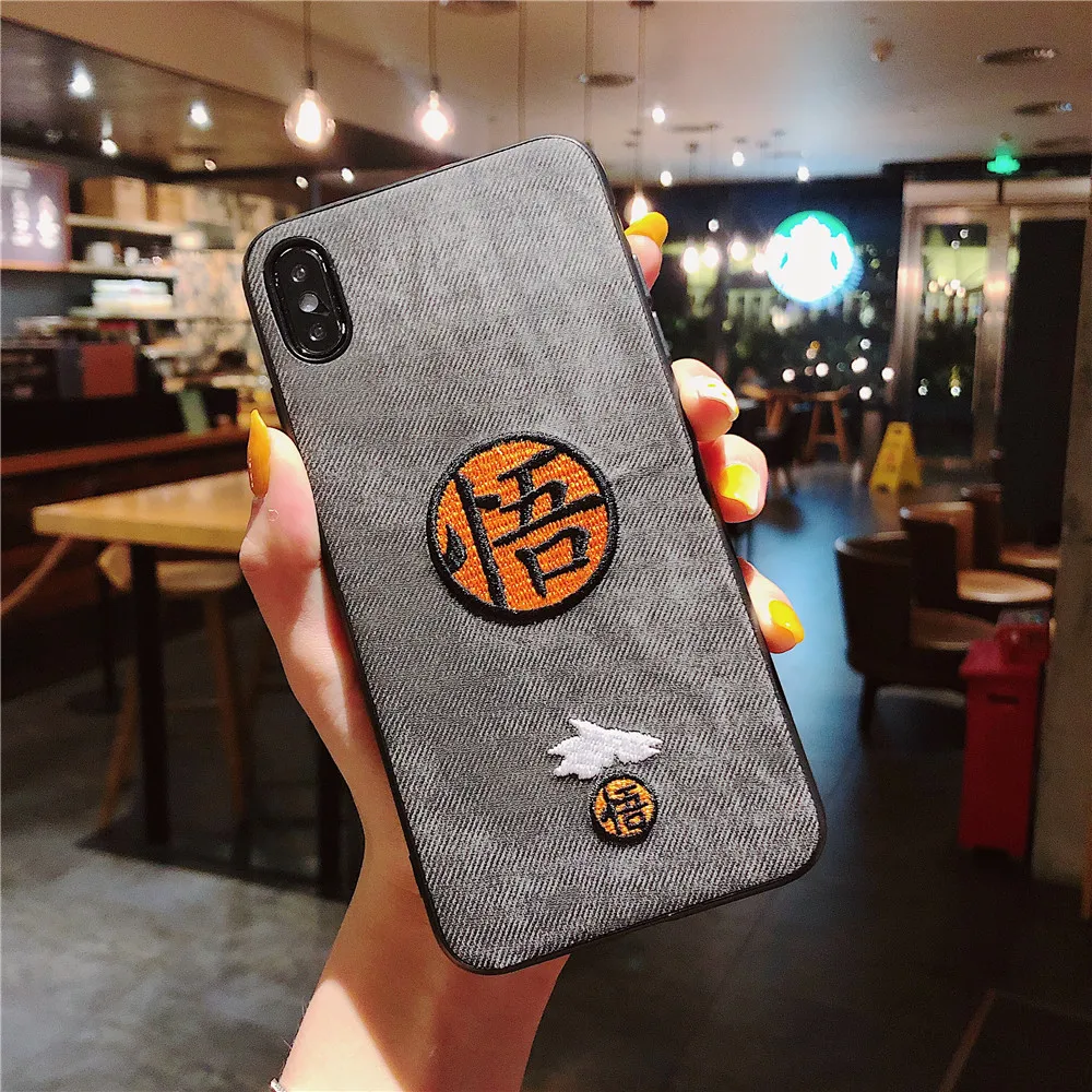 Мультяшный Вышитый Чехол для телефона Apple iPhone 7 Plus чехол Dragon Ball 6 6s 8 X XS MAX XR