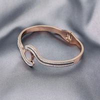 titanium steel rose gold bracelet woman no fade cold wind hand ornaments personality concise bracelet bracelet woman