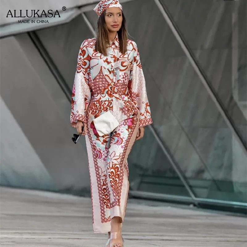 Женский комплект из 2 предметов свободная рубашка с длинным рукавом и широкие