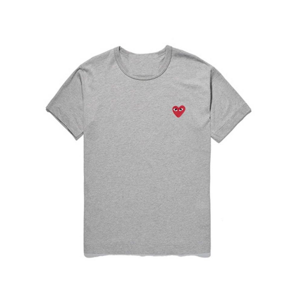 

Fashion Couple T-Shirt 2021 Casual Embroidery Single Smile Love-Heart Breathable Tshirt Casual Summer Outfits for Man Women